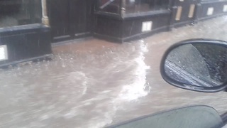 Flash flood in Louth turns roads into rivers