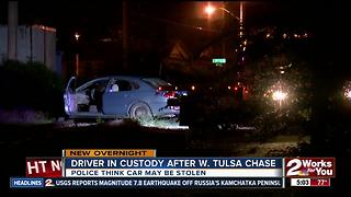 Driver in custody after chase in West Tulsa