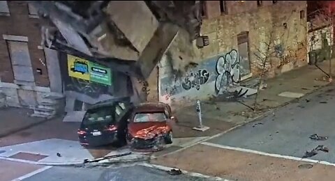 SHOCKING. Stolen Car Crashes Into Building Causing It To Collapse