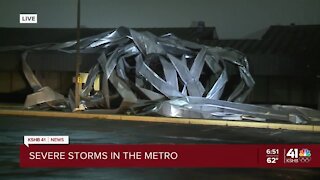 Wind damage at downtown Kansas City airport