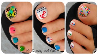 3 easy summer toenail designs