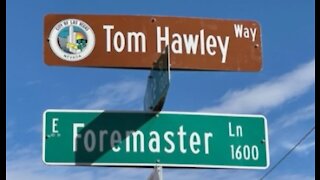 Ceremony held for 'Tom Hawley Way' in remembrance of Tom Hawley