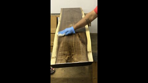 Black walnut Finished live edge slab