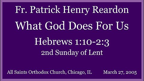 Lent: What God Does For Us