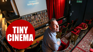 One of the last video rental shops in the UK transformed into Britain's smallest cinema