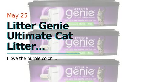 Litter Genie Ultimate Cat Litter Disposal System Refills, Lock Away Odors, Purple ,12 Cartridge...