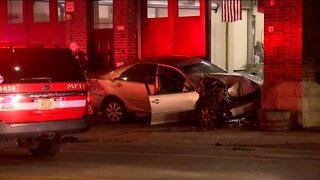 Driver crashes car into Milwaukee fire station, vehicle occupants fled scene