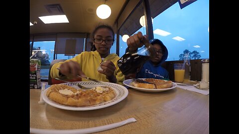 Blasian Babies Sister And Brother Enjoy Their Waffle House Stop During Spring Break Road Trip!