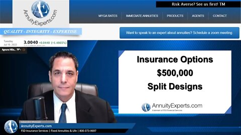 Lazy money goes to work & initial premium recharges! $500,000 using Split Design & Fixed Annuities.