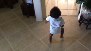 Blasian Babies Brother Walks GrandMaMa's House!