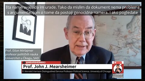 Prof. Miršajmer o tužbi za genocid protiv Izraela: Dokument pruža obilje dokaza o genocidnoj nameri.