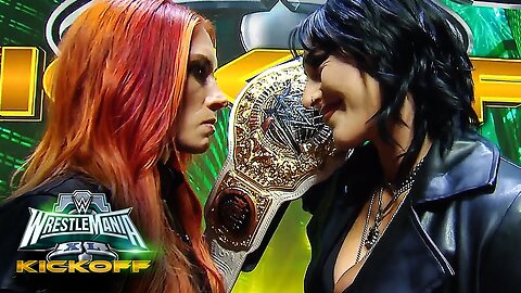 Becky Lynch interrupts Rhea Ripley_ WrestleMania XL Kickoff
