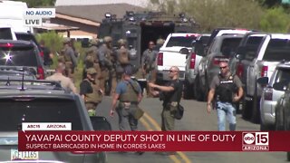 Cordes Lakes home is surrounded where suspect barricaded himself after shooting Yavapai County deputy