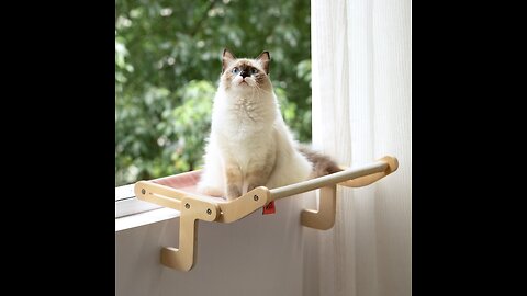 Wooden Window Cat Hanging Bed