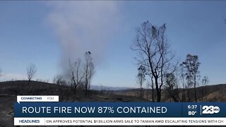 Route Fire 87% Contained