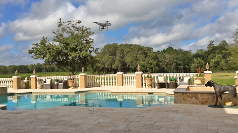Phantom Drone over the pool at Casa Bella Estate