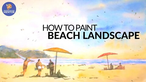 HOW TO PAINT for Beginners - Colorful Watercolor Beach Tutorial