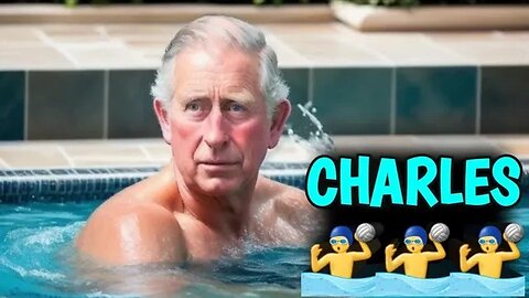 Rei Charles III Tomando Banho de Piscina - IA #kingcharlesiii @ocriador274