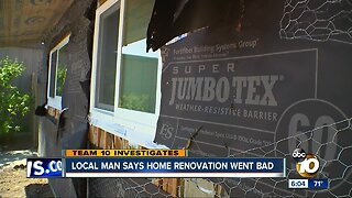 San Diego man says home renovation went bad