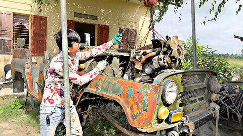 Restoration of antique UAZ cars 469 | Full restore classic UAZ car engines