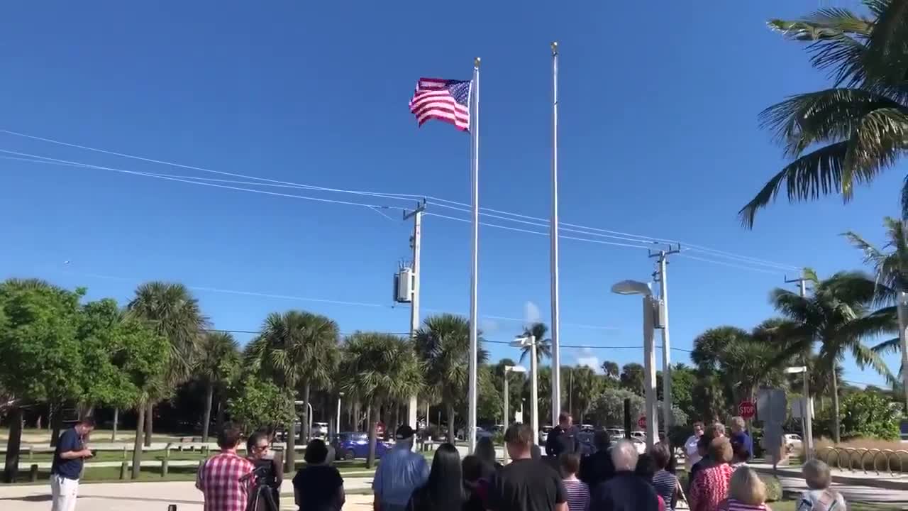American flag flying in a new spot in Martin County