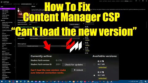FIX Content Manager CSP "Can't load the new version" | Assetto Corsa