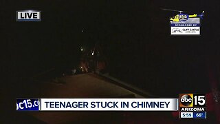 Teenager stuck in Chimney