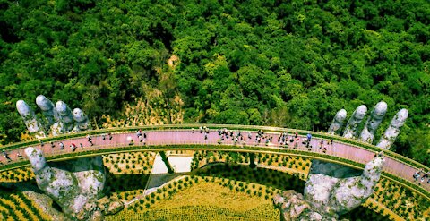 A Majestic - Panoramic View Of Sun World Golden Bridge In "Bà Nà"- Hills.(Đà Nẵng) Vietnam - 🇻🇳