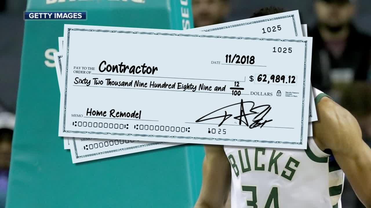 Giannis sues contractor for $238,000 worth of work, which included a custom shoe closet