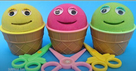 3 Color Kinetic Sand Ice Cream Cups PJ Masks