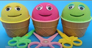 3 Color Kinetic Sand Ice Cream Cups PJ Masks