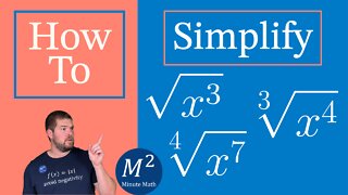 How to Simplify a Radical Expression Using the Product Property | Simplify √x³, ∛x⁴, and ∜x⁷