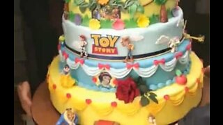Amazing Disney-themed wedding cake