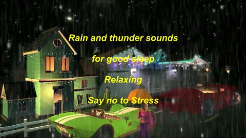 Rain and thunder sounds for sleep and relaxing say no to stress