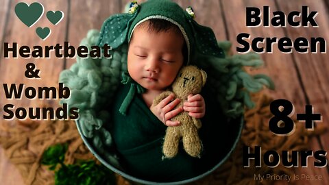 8+ Hrs | Best Real Womb Sounds | Soothing | Calming | Peaceful Sleep | NO ADS | Black Screen