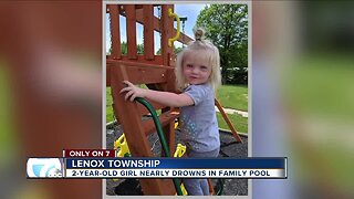 2-year-old girl nearly drowns in family pool