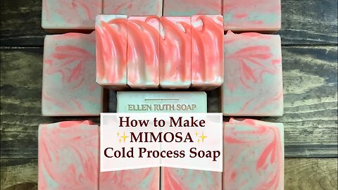 Making MIMOSA Cold Process Soap w/ Double Milk + How to Bevel & Stamp bars | Ellen Ruth Soap
