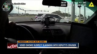 Video shows suspect slamming into deputy's cruiser