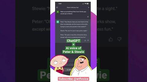 **ChatGPT** + Peter from Family Guy! | Ai voice of Peter & Stewie | Asking ChatGPT about Peter