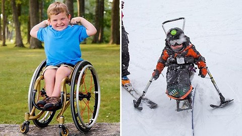 6-Year-Old Paralyzed Cancer Survivor Uses Wheelchair Skis to Rule the Slopes