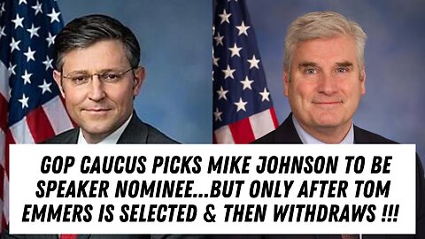 Mike Johnson Chosen As House GOP's New Speaker Nominee !!!