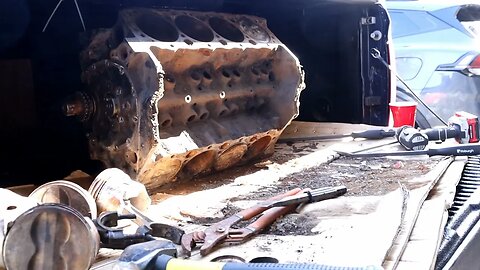 A partial teardown of a Chevy 5.7L 350 small block.