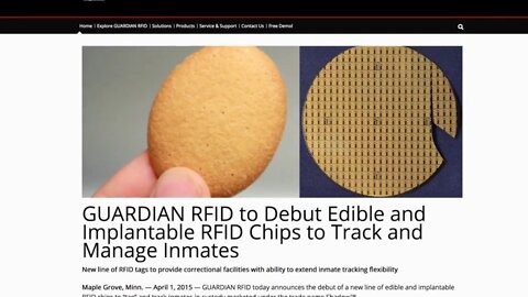 Edible RFID Antenna & Patents What if you ate the Mark of the Beast? 2017