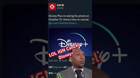 IGN Showing How to Cancel Disney Plus 😆