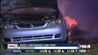 Car destroyed by fire in Buckingham early Wednesday morning