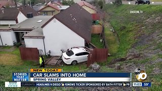 Car loses control, hits Spring Valley home