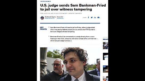 U.S. judge sends Sam Bankman-Fried to jail over witness tampering