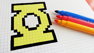 how to Draw green lantern logo - Hello Pixel Art by Garbi KW