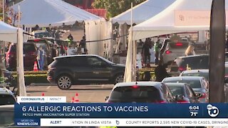 Six allergic reactions reported at San Diego vaccine site