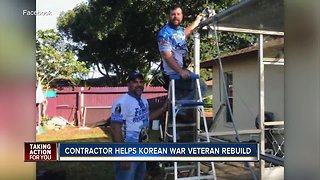 Pasco business helps rebuild veteran's pool cage after possible tornado